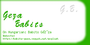 geza babits business card